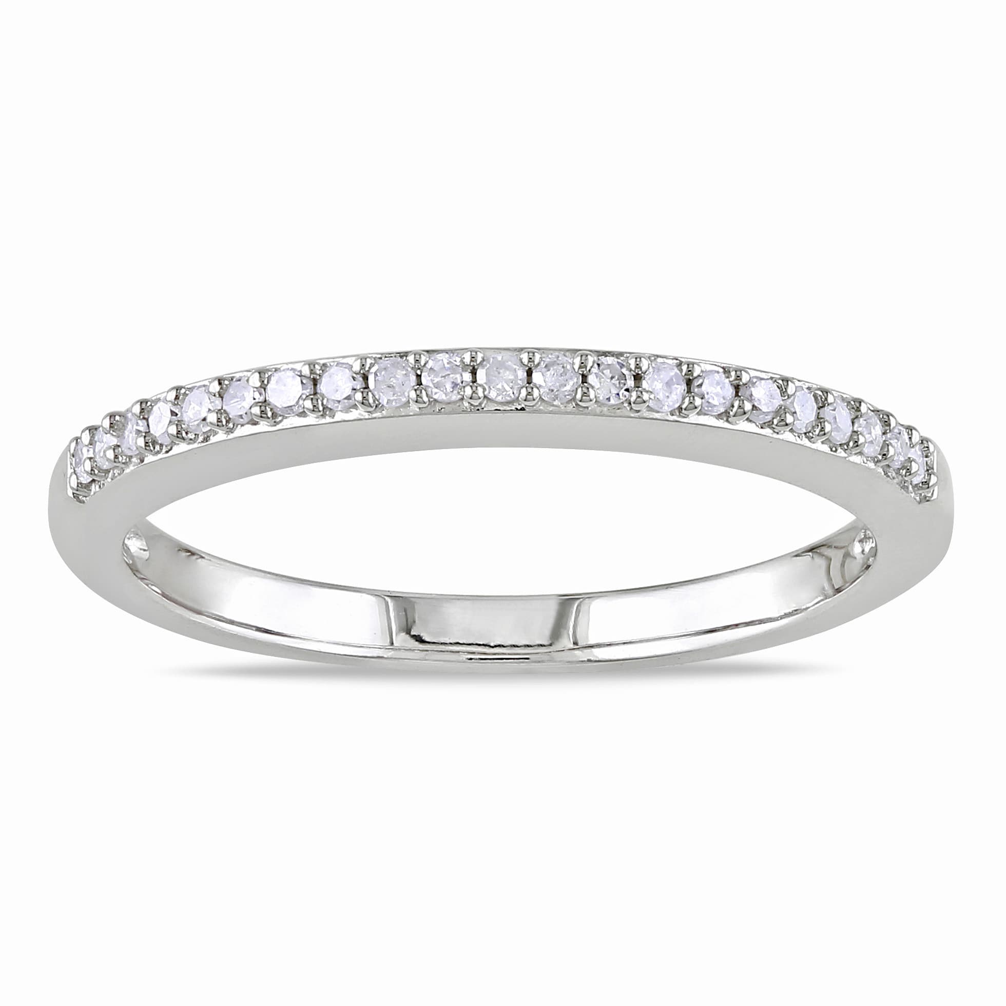 10k White Gold 1//5 Ct TDW Diamond Eternity Ring G-H Color I3 Clarity