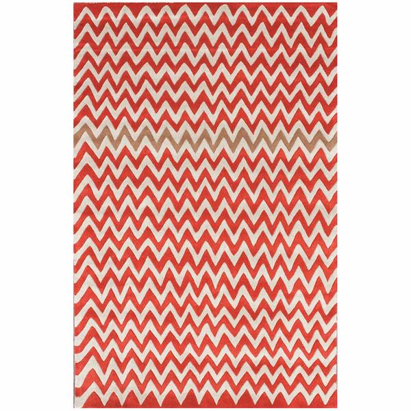 nuLOOM Handmade Chevron Ivory Wool Rug (3' x 5') Overstock 8032836