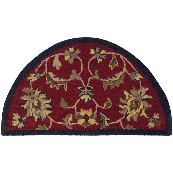 LNR Home Red Oriental Half Round Area Rug (2'3 x 3'10) Free Shipping