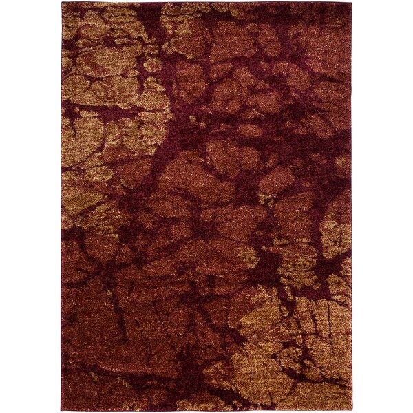 LNR Home Rock Red Abstract Area Rug (5'3 x 7'5) Free Shipping Today
