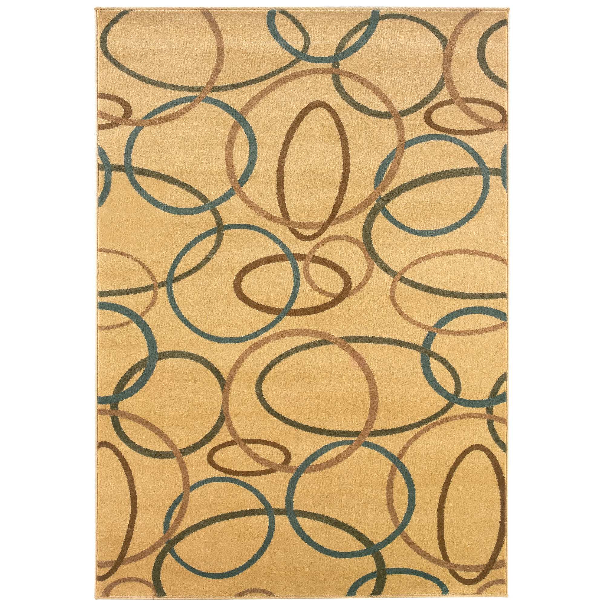 Light Brown Abstract Area Rug (79 X 99)