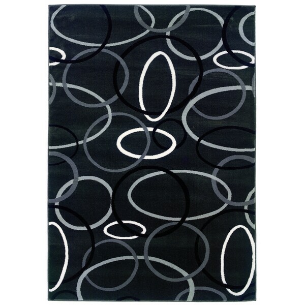 LR Home Adana Charcoal Abstract Area Rug (7'9 x 9'9) - 7'9 x 9'9