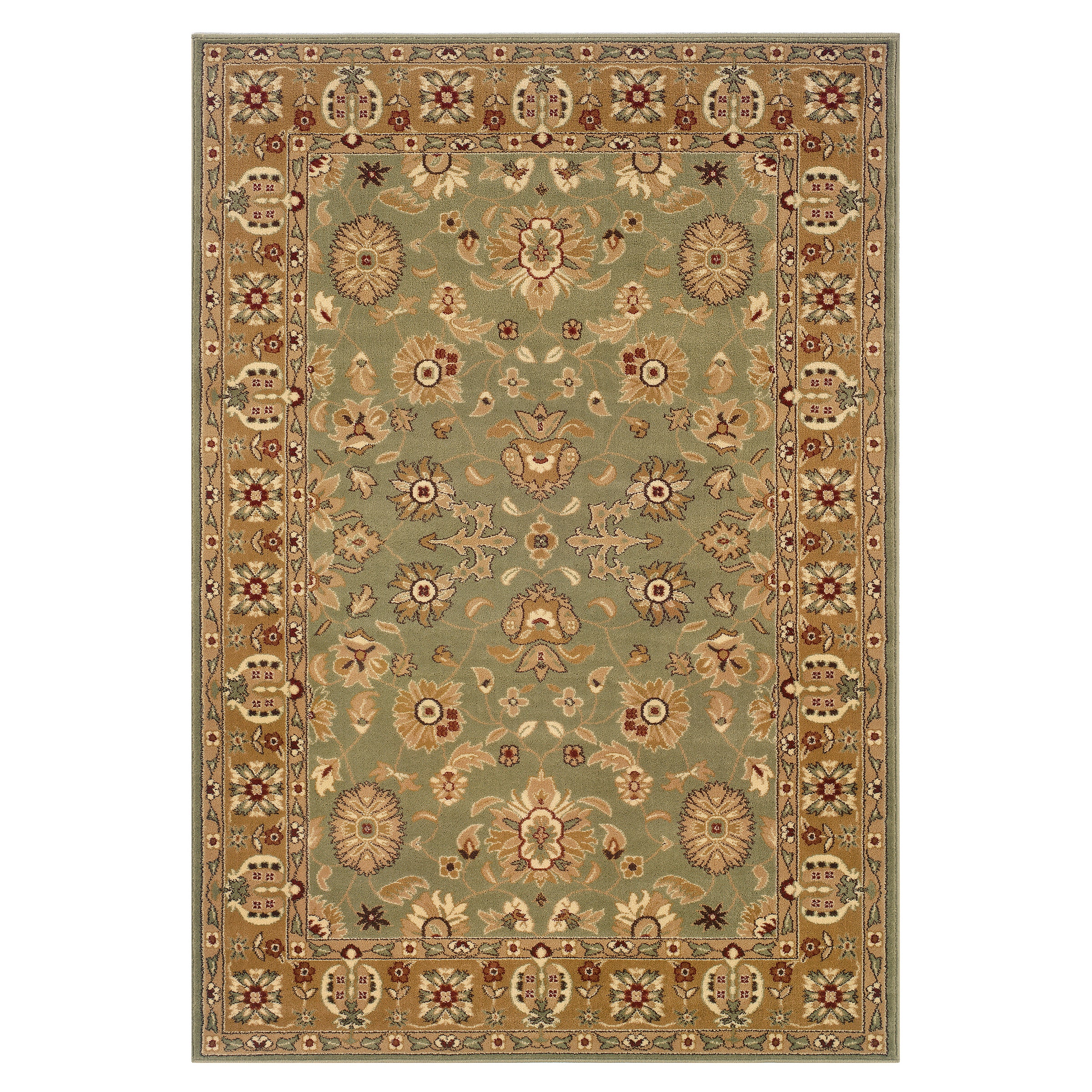 Traditional Green/gold Accent Rug (110 X 210)