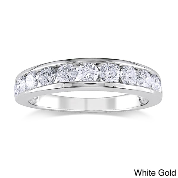 Miadora Signature Collection 14k Gold 1ct TDW Certified Diamond Channel Anniversary Stackable Wedding Band (G-H, I1-I2)