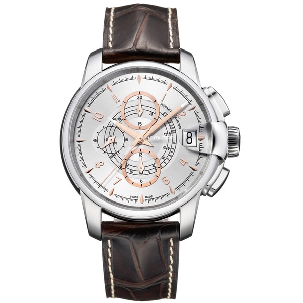 Hamilton Mens Railroad Auto Chrono Silver Dial Watch  