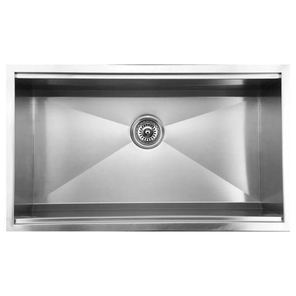 Ukinox Dsl813 Zero Radius Single Basin Stainless Steel Undermount Kitchen Sink