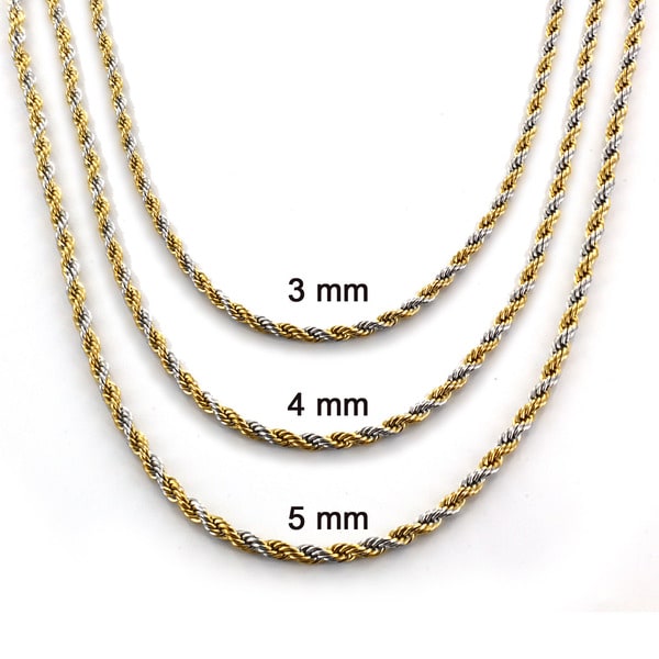 Shop Goldplated Stainless Steel Twist Rope Chain Necklace - Free Shipping On Orders Over $45 ...