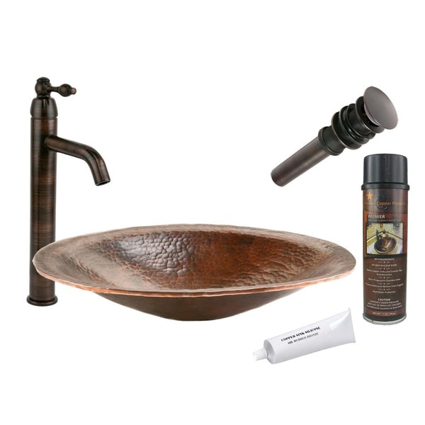 Premier Copper Products Single Handle Oil Rubbed Bronze Vessel Premier Copper Products Single Handle Oil Rubbed Bronze Vessel Faucet Package