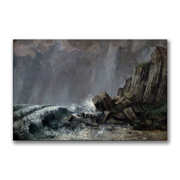 Gustave Courbet Downpour at Etretat Canvas Art   Shopping