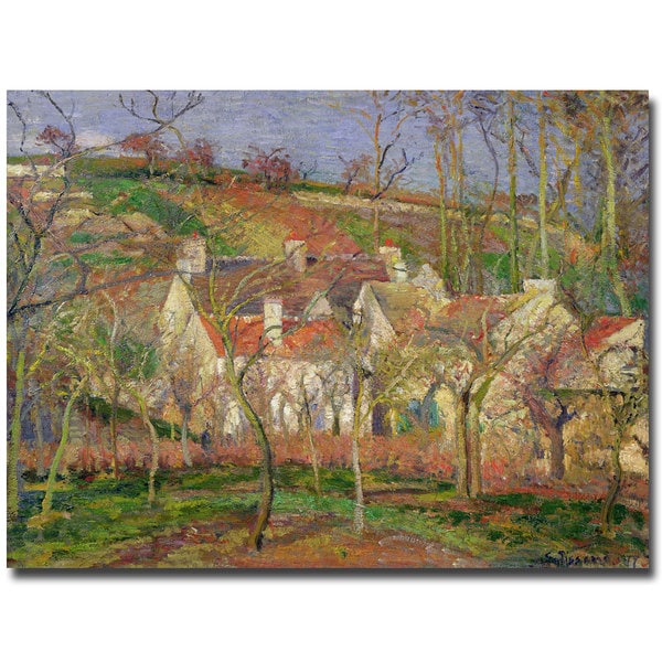Camille Pissarro 'The Red Roofs 1877' Canvas Art - Bed Bath
