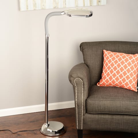 Windsor Home Adjustable Floor Lamp with Bendable Neck, Beige