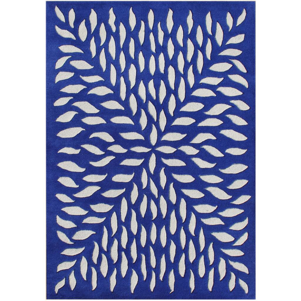 Alliyah Handmade Hand-tufted Blue New Zealand Blend Wool Rug (8' x 10') - 8' x 10'