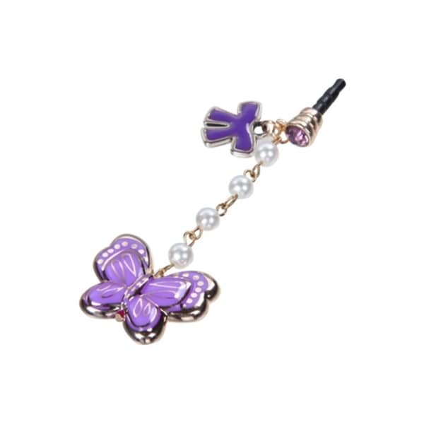 BasAcc Purple Butterfly Dust Cap Pendant