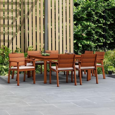 Amazonia Albany 9-piece Wood Square Dining Set with Cushions