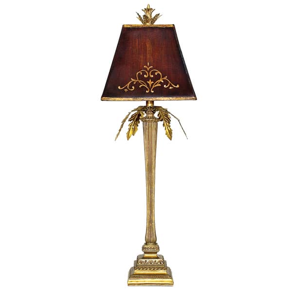 Dimond Lighting Cabaret 1light Gold Leaf LED Table Lamp Bed Bath