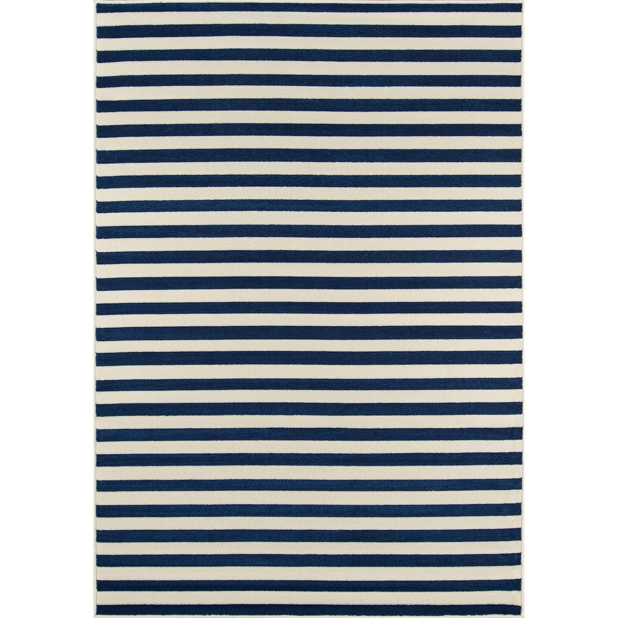 Indoor/outdoor Navy Striped Rug (86 X 13)