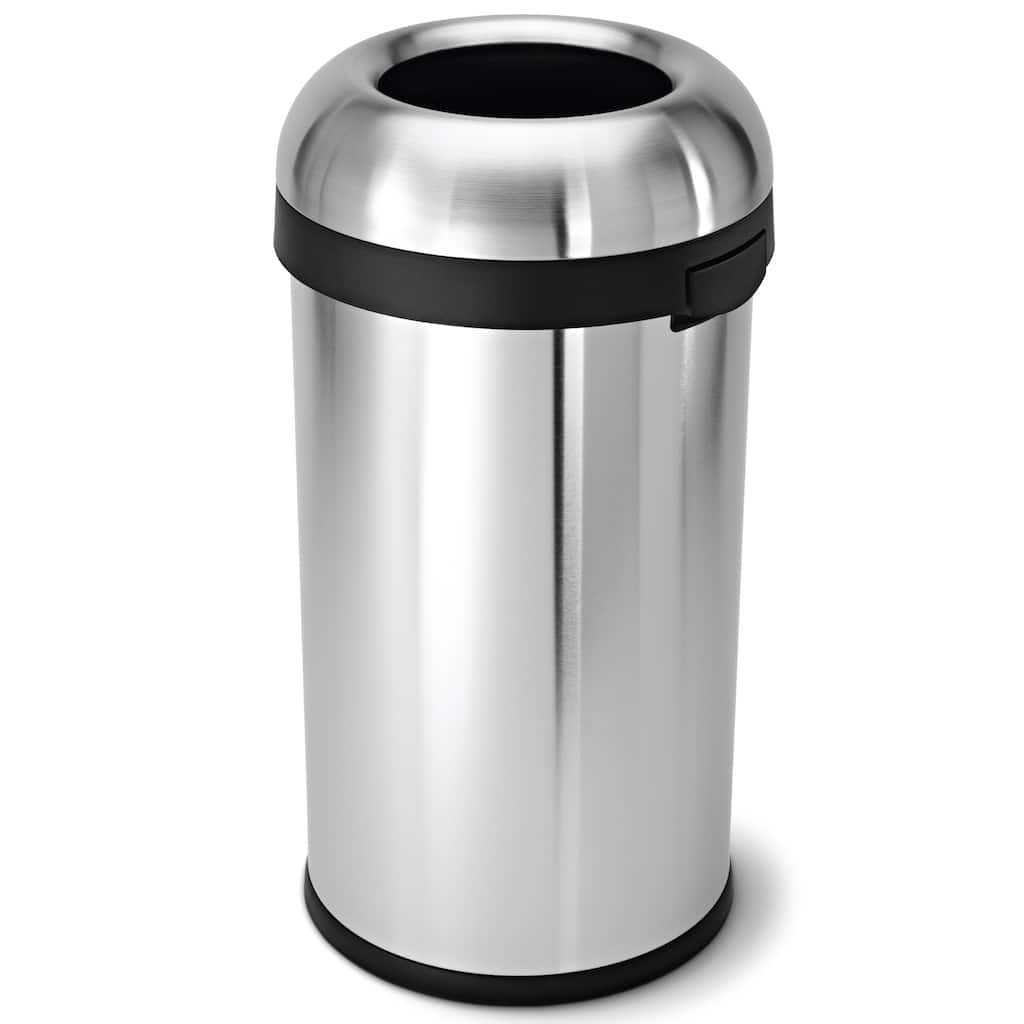 simplehuman Bullet Open Brushed Stainless Steel 16 gal. Trash Can