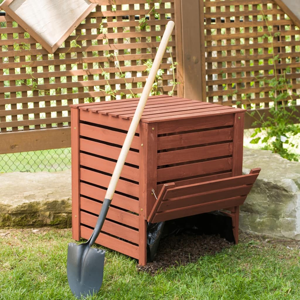 Solid Wood Slatted Compost Bin - Medium