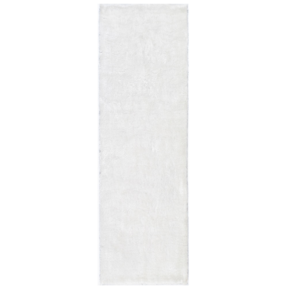 Hand tufted Posh White Shag Runner Rug (23 X 8)