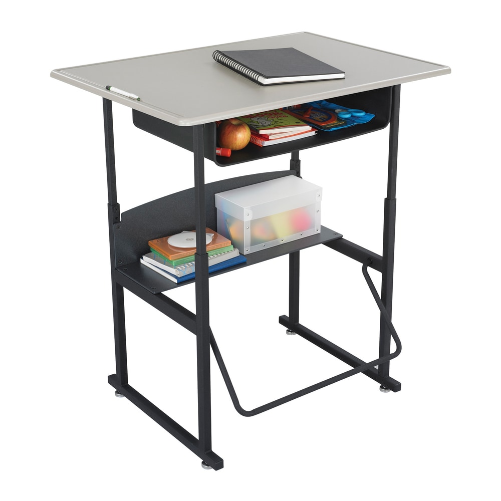 Safco Alphabetter 36 x 24 Standard Top Stand-up Desk with Footrest (Beige/Black)
