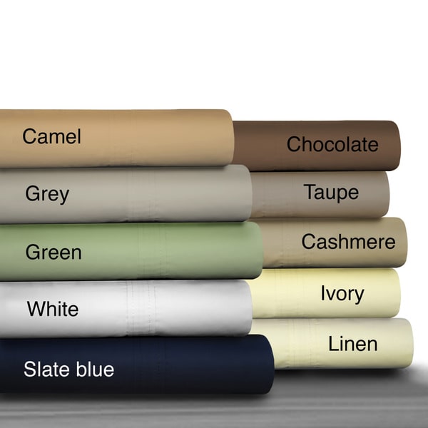 Shop Egyptian Cotton Percale 475 Thread Count Deep Pocket Sheet Set ...