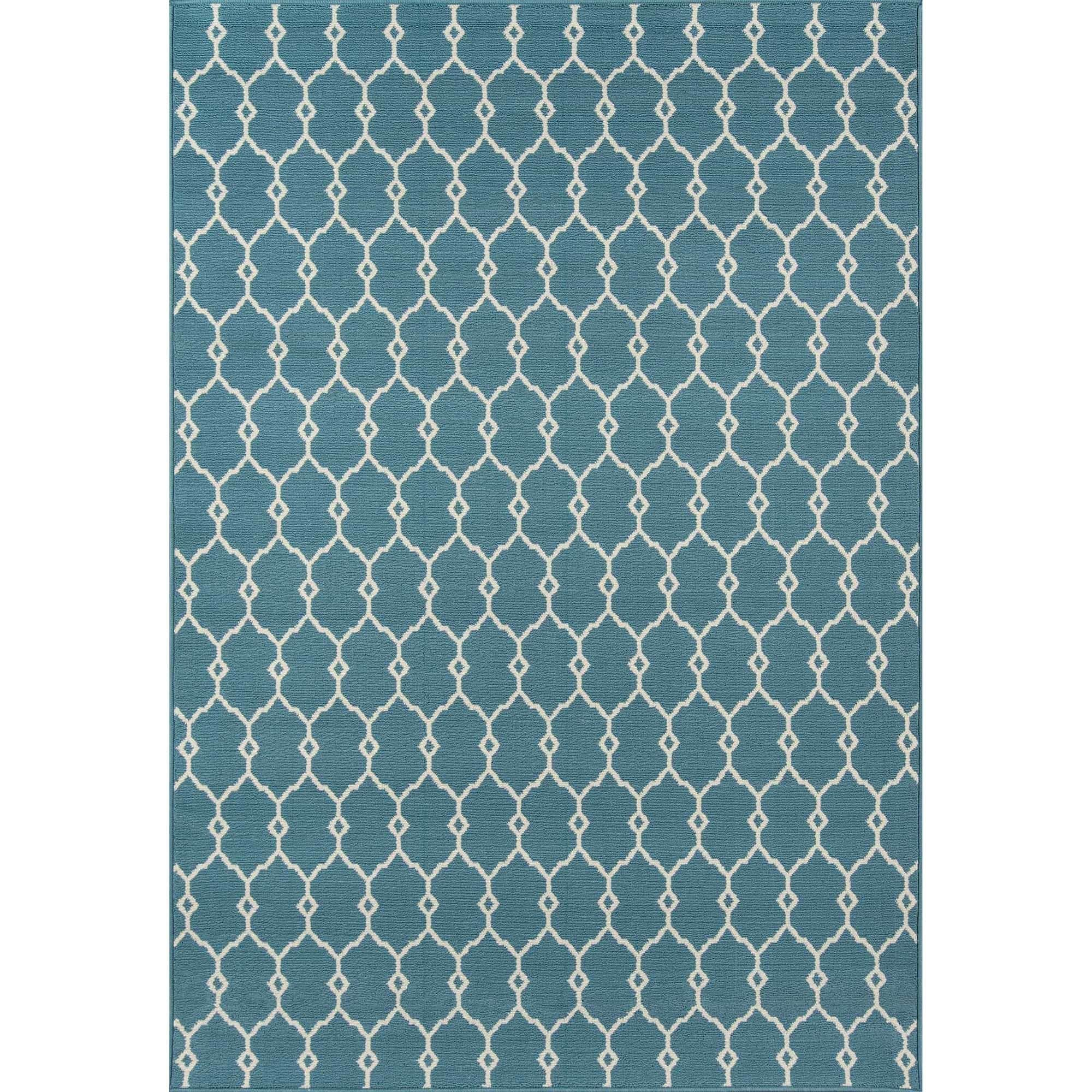 Indoor/outdoor Blue Trellis Rug (311 X 57)