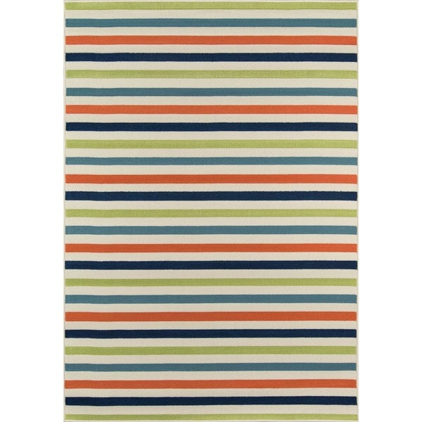 Momeni Baja Stripe Multicolor Indoor/Outdoor Area Rug - 7'10" x 10'10"