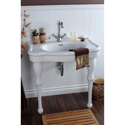 Vintage 32-inch for Single-hole Wall Mount Pedestal Bathroom Vanity