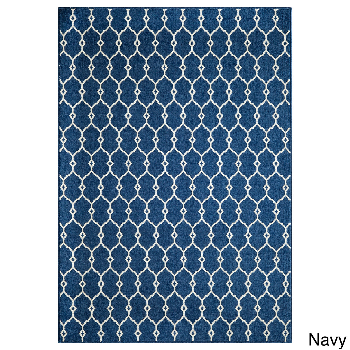 Trellis Navy/ Grey Indoor/outdoor Rug (53 X 76)