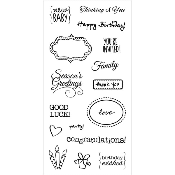 Fiskars Clear 3"X6" Sheet Simple Expressions Fiskars Clear & Cling Stamps