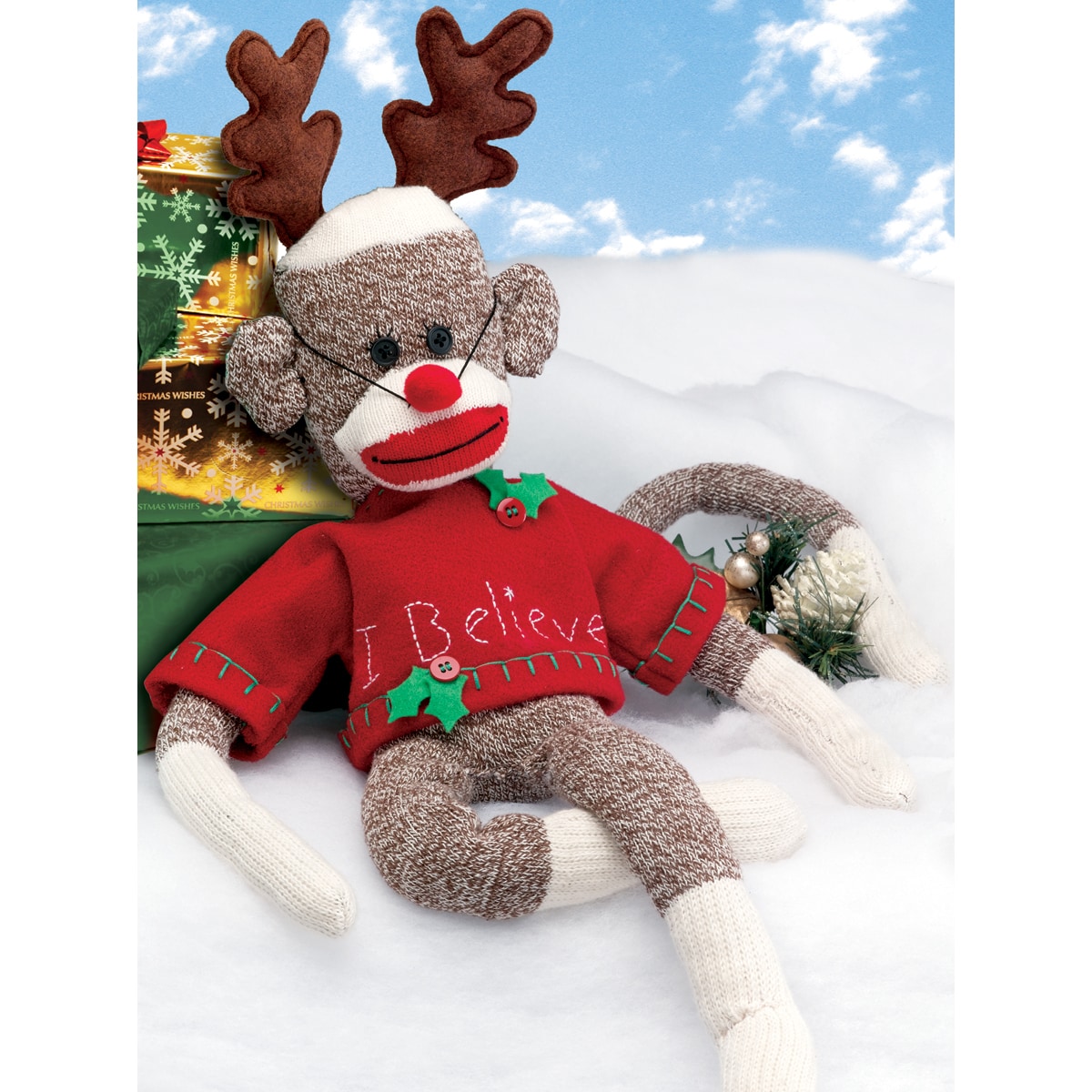 Rudy Holiday Sock Monkey Kit 21 Long