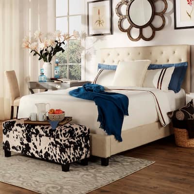Sophie Tufted Full-size Upholstered Platform Bed by iNSPIRE Q Classic