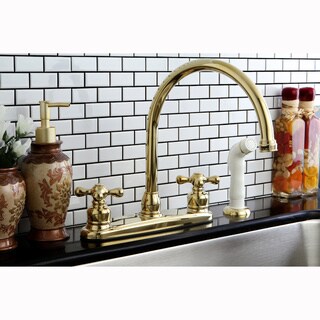Vintage Polished Brass Kitchen Faucet with Side Sprayer - Overstock - 8036701
