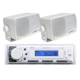 Pyle In Dash iPod/ AUX USB/SD Input AM/FM Marine Headunit Receiver + 2 x 3.5" 200W Speakers Pyle Marine Audio