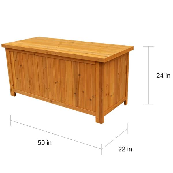 Shop Solid Wood Deck Storage Box Medium Overstock 8037683