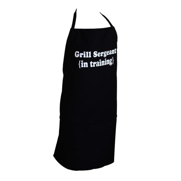 Boys Grill Sergeant In Training Black Apron   15397426  