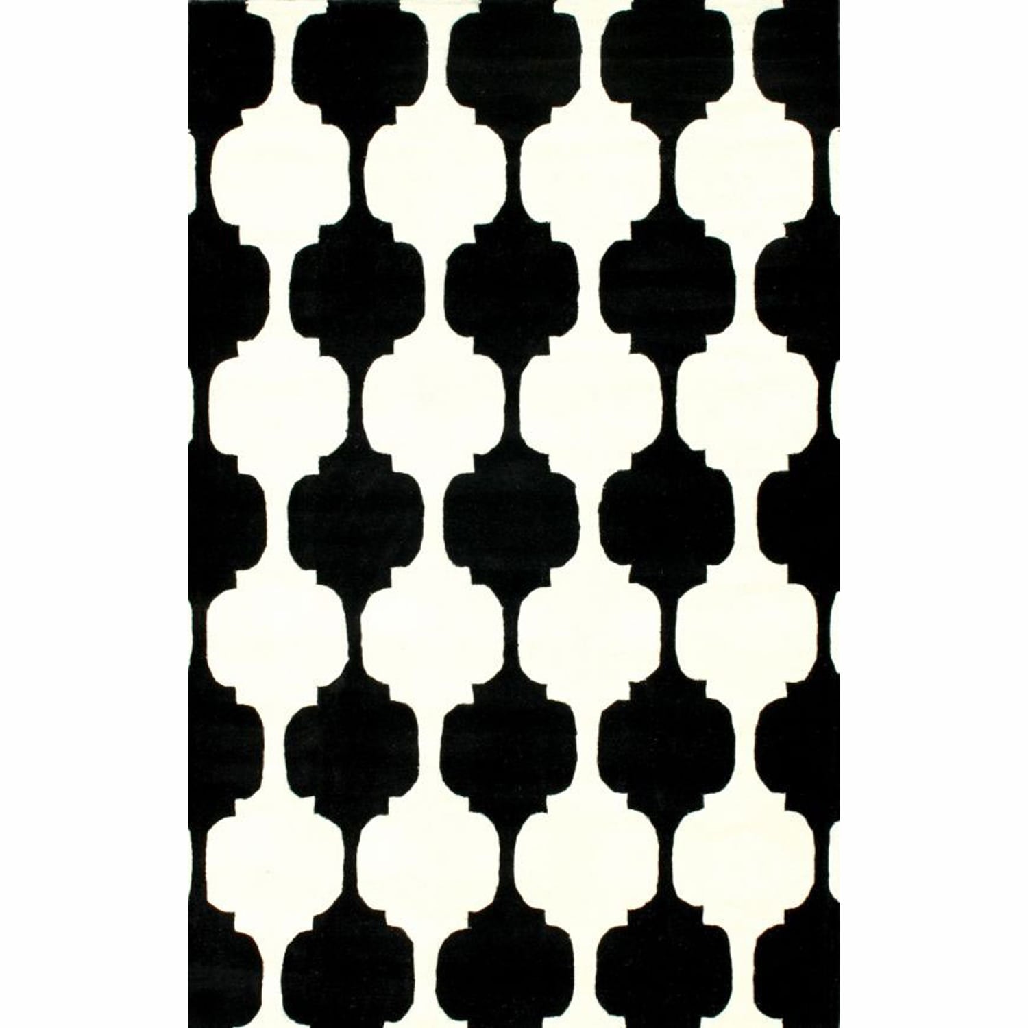 Nuloom Handmade Trellis Black Wool Rug (76 X 96)