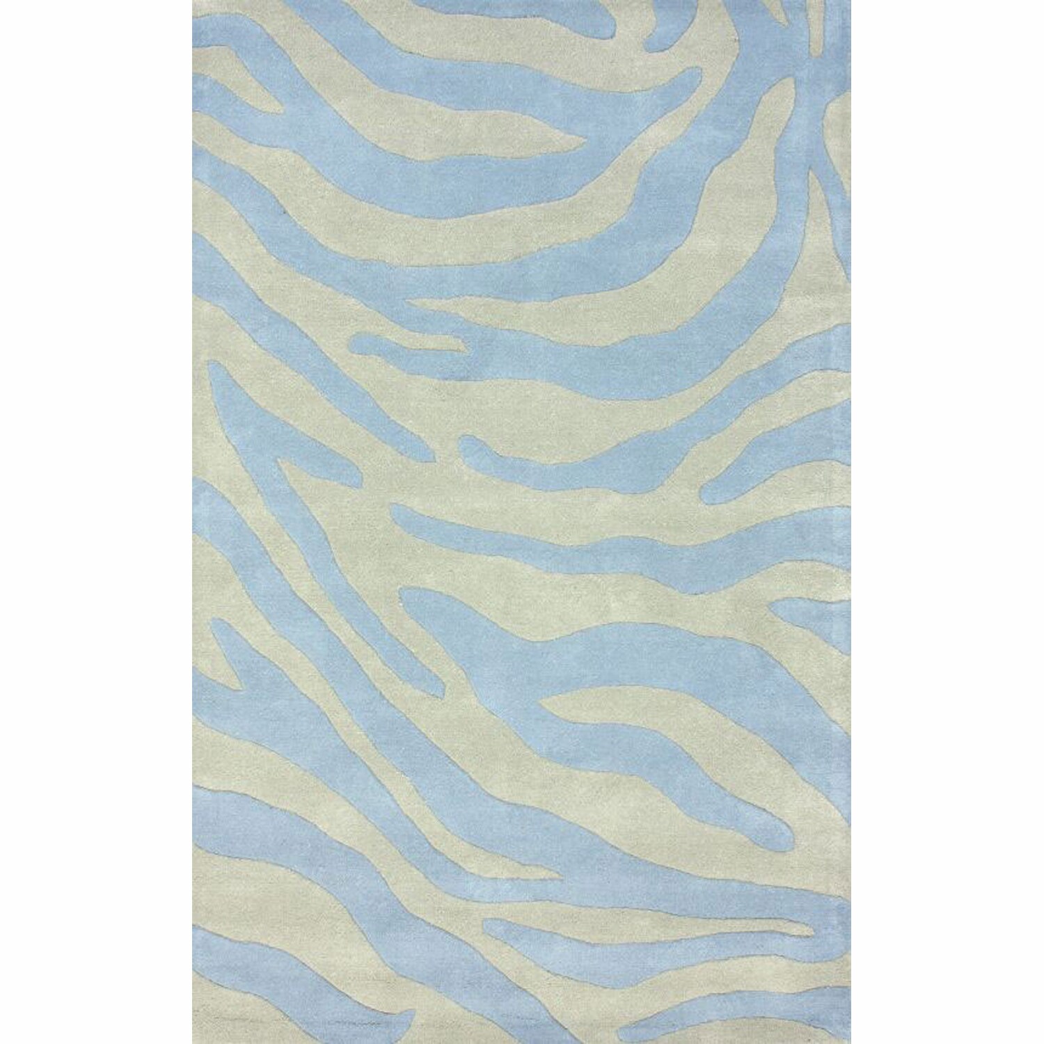 Nuloom Handmade Modern Zebra Blue/ Grey Wool Rug (5 X 8)