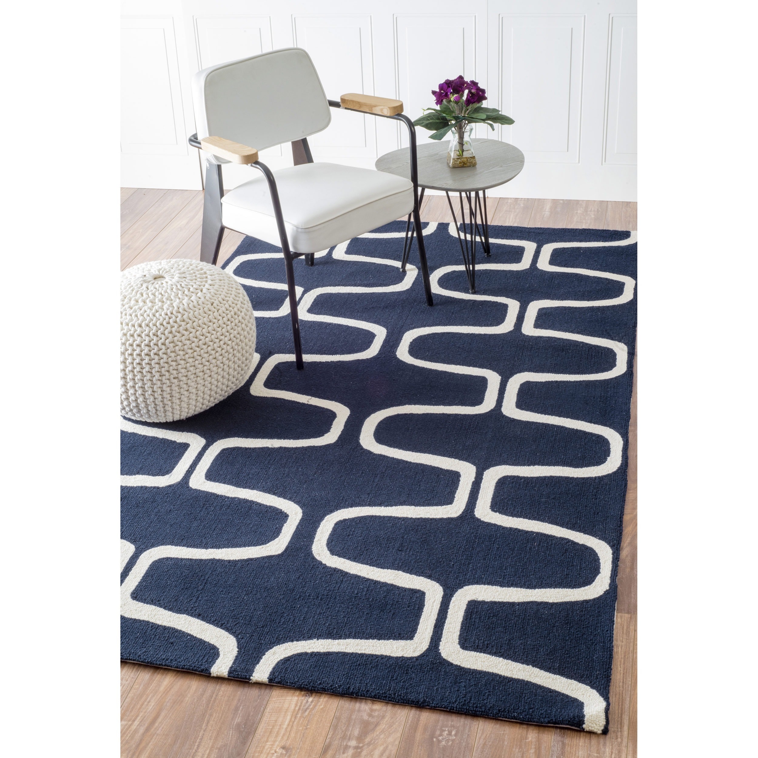 Nuloom Hand hooked Moroccan Trellis Wool Rug (86 X 116)