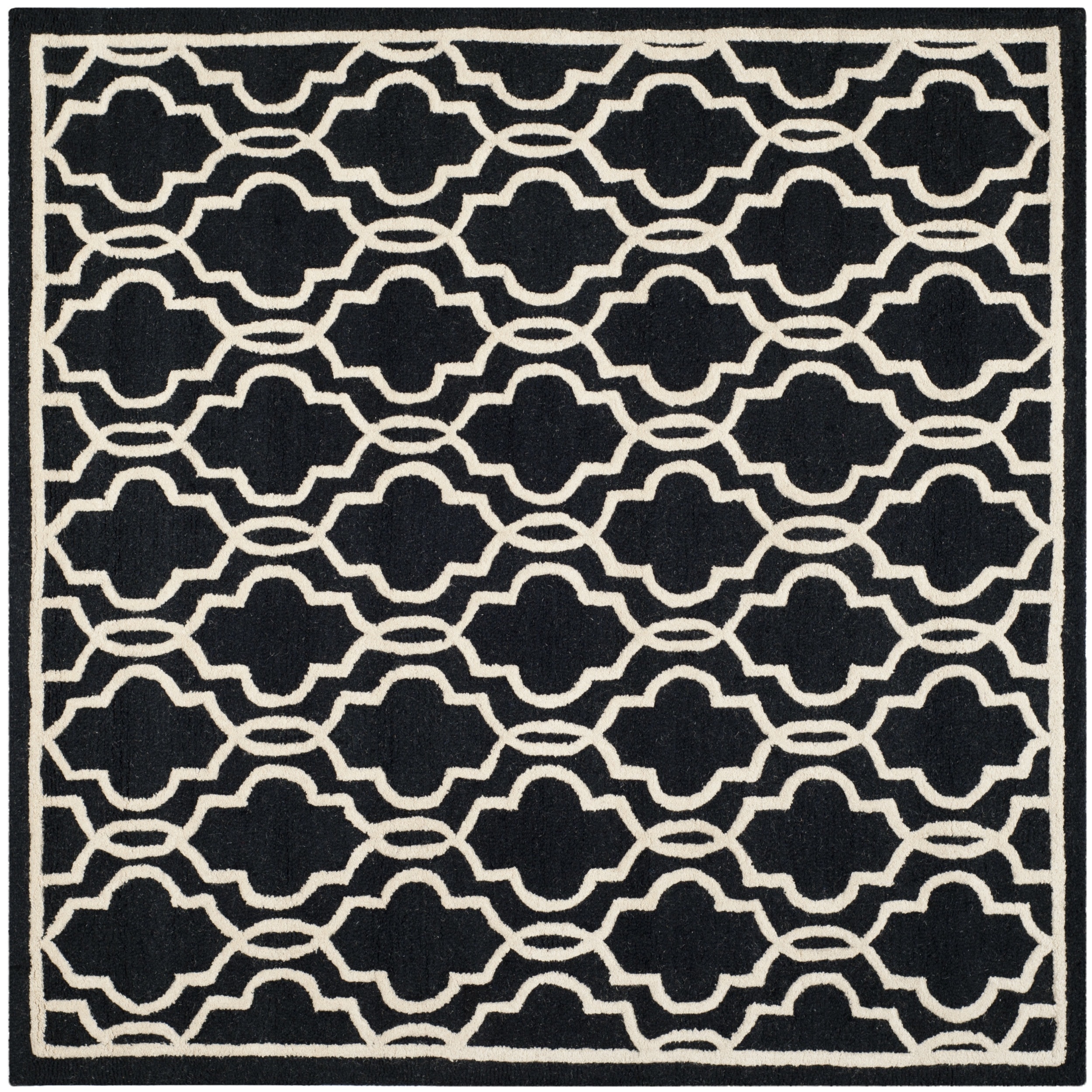 Safavieh Handmade Cambridge Moroccan Casual Black Wool Rug (6 Square)