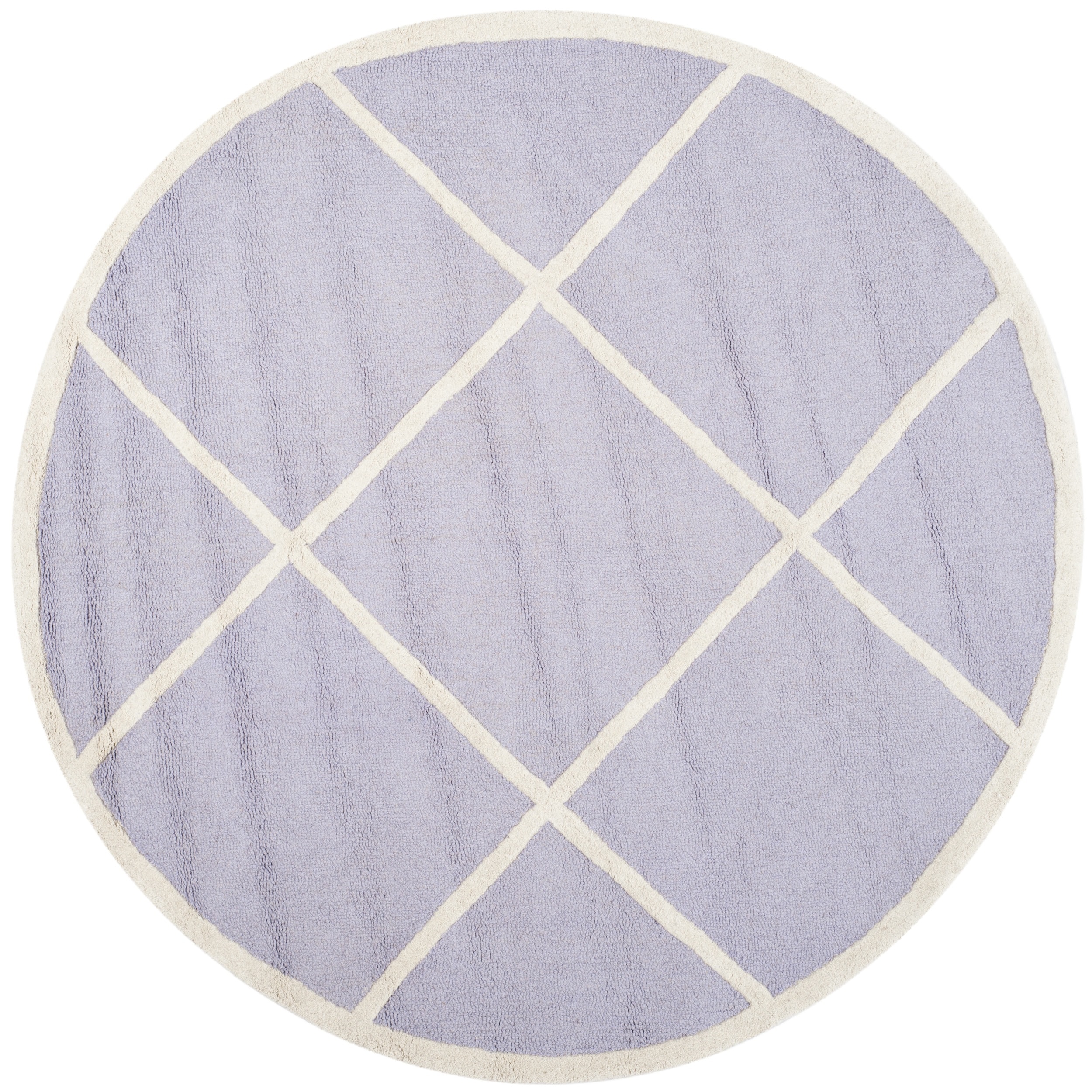 Safavieh Handmade Cambridge Moroccan Lavander Large square pattern Wool Rug (6 Round)