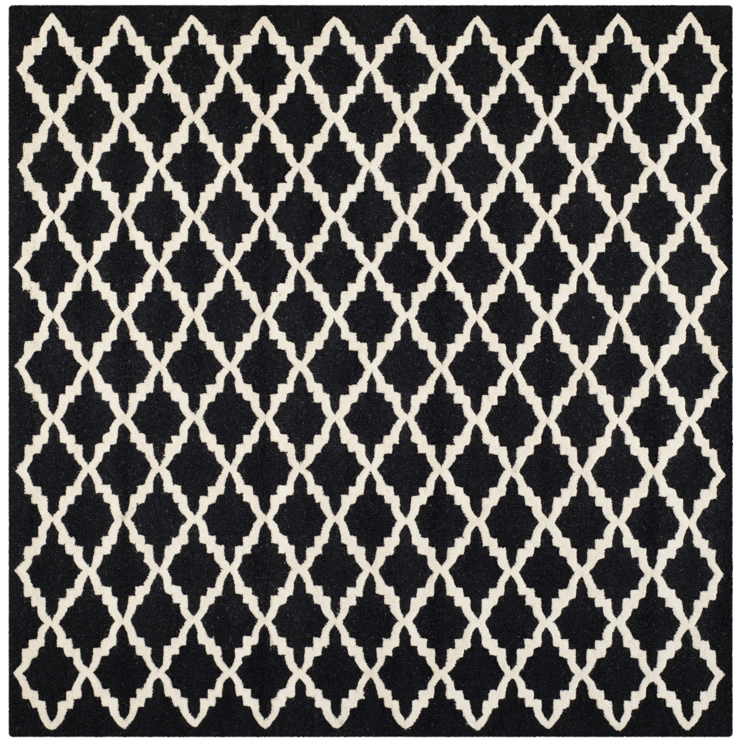 Safavieh Handmade Cambridge Moroccan Contemporary Geometric Pattern Black Wool Rug (6 Square)