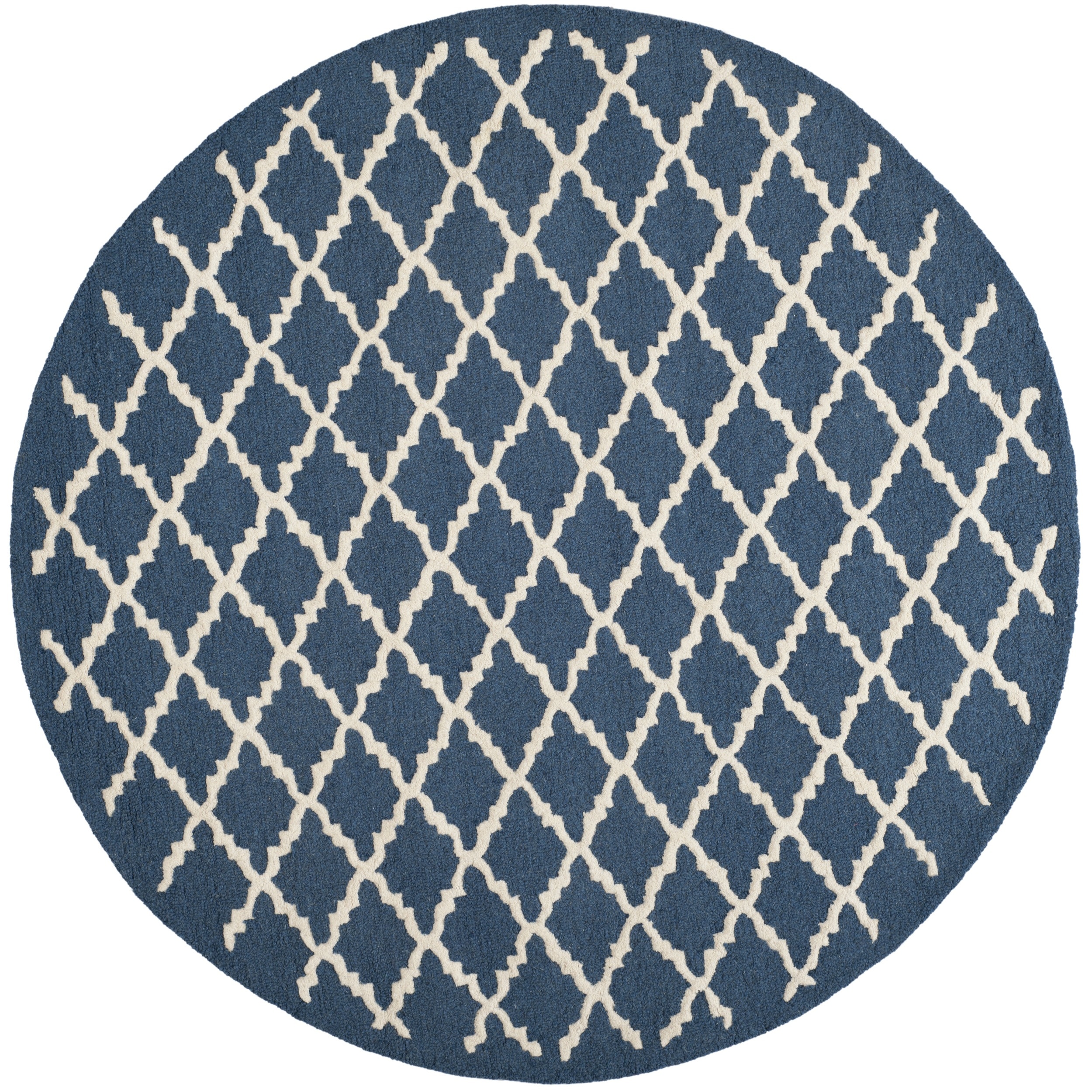 Safavieh Handmade Cambridge Moroccan Navy Wool Rug With Cotton Backing (6 Round)