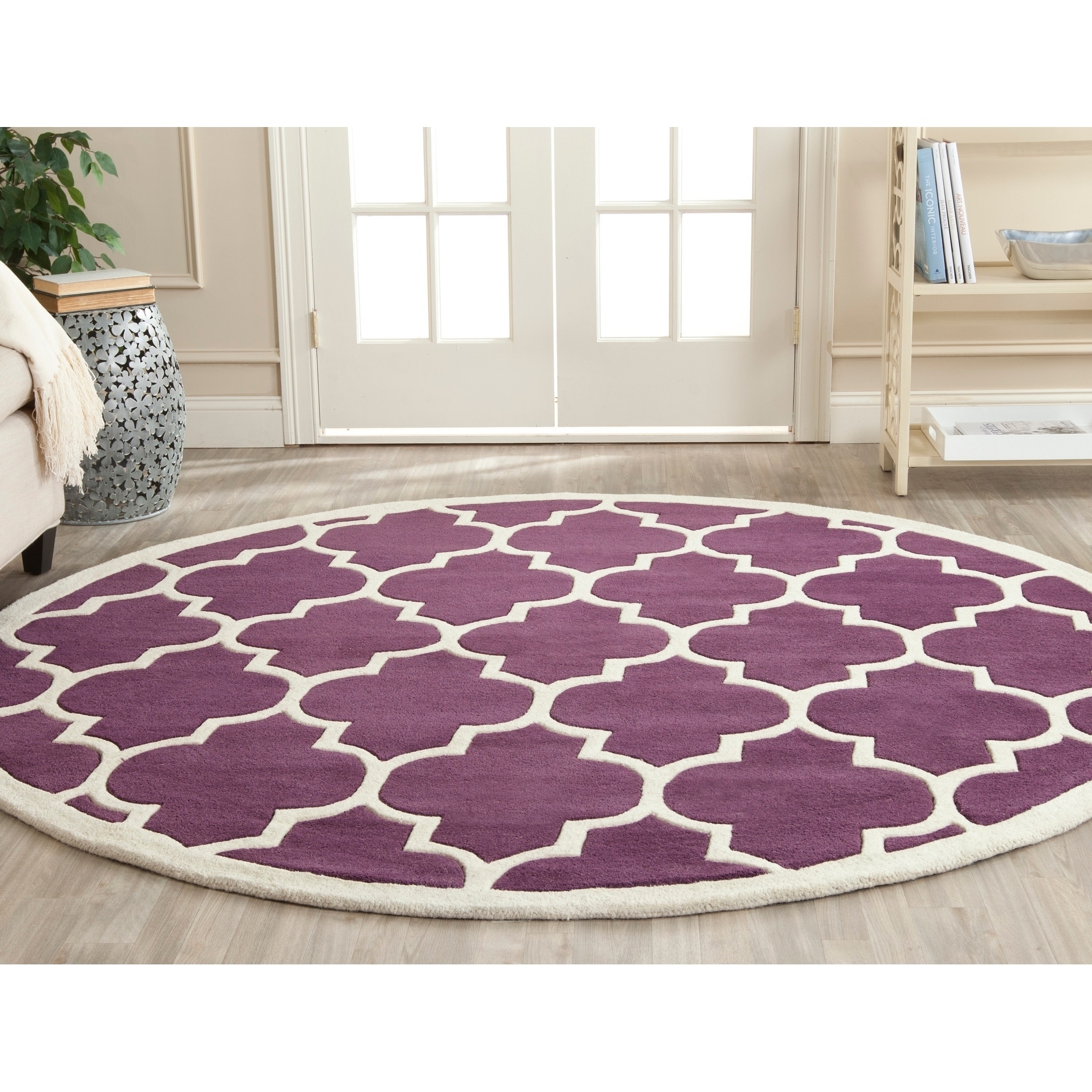 Safavieh Handmade Moroccan Chatham Purple Wool Rug (7 Round)