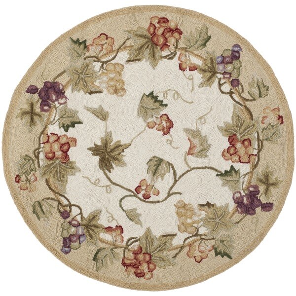 Shop Safavieh Handhooked Chelsea Ivory Wool Rug 3' Round On Sale