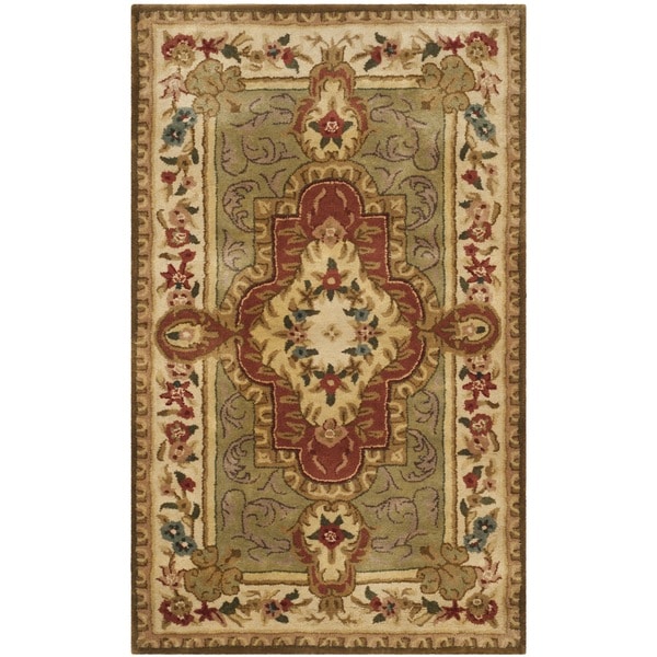 Safavieh Handmade Royalty Green/ Ivory Wool Rug (3' x 5') Safavieh 3x5   4x6 Rugs