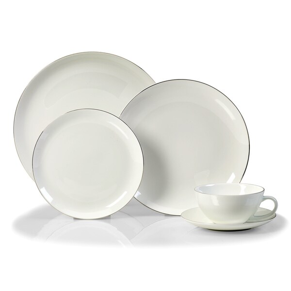 Mikasa 'Simplicity' 20-piece Platinum Bone China Dinnerware Set - Free ...