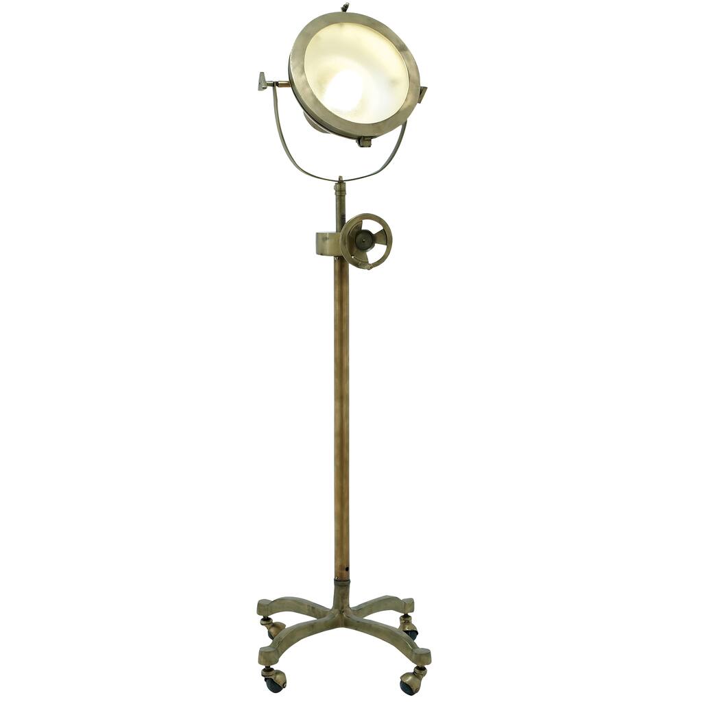 Handcrafted Hollywood Studio 57-inch Mobile Director's Spot Light Antique Brass Floor Lamp