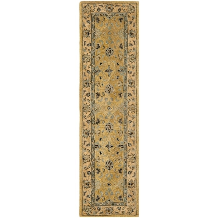 Safavieh Hand made Anatolia Golden Pear/ Smoke Wool Rug (23 X 8)