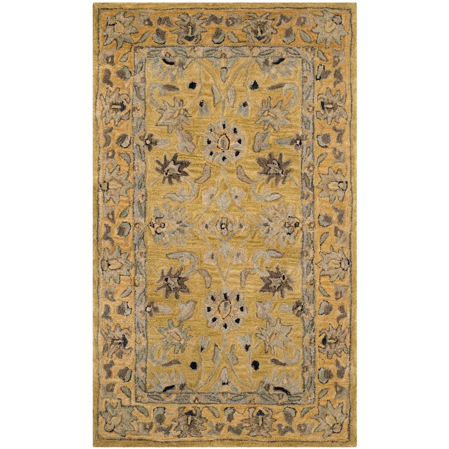 Safavieh Hand made Anatolia Golden Pear/ Smoke Wool Rug (4 X 6)